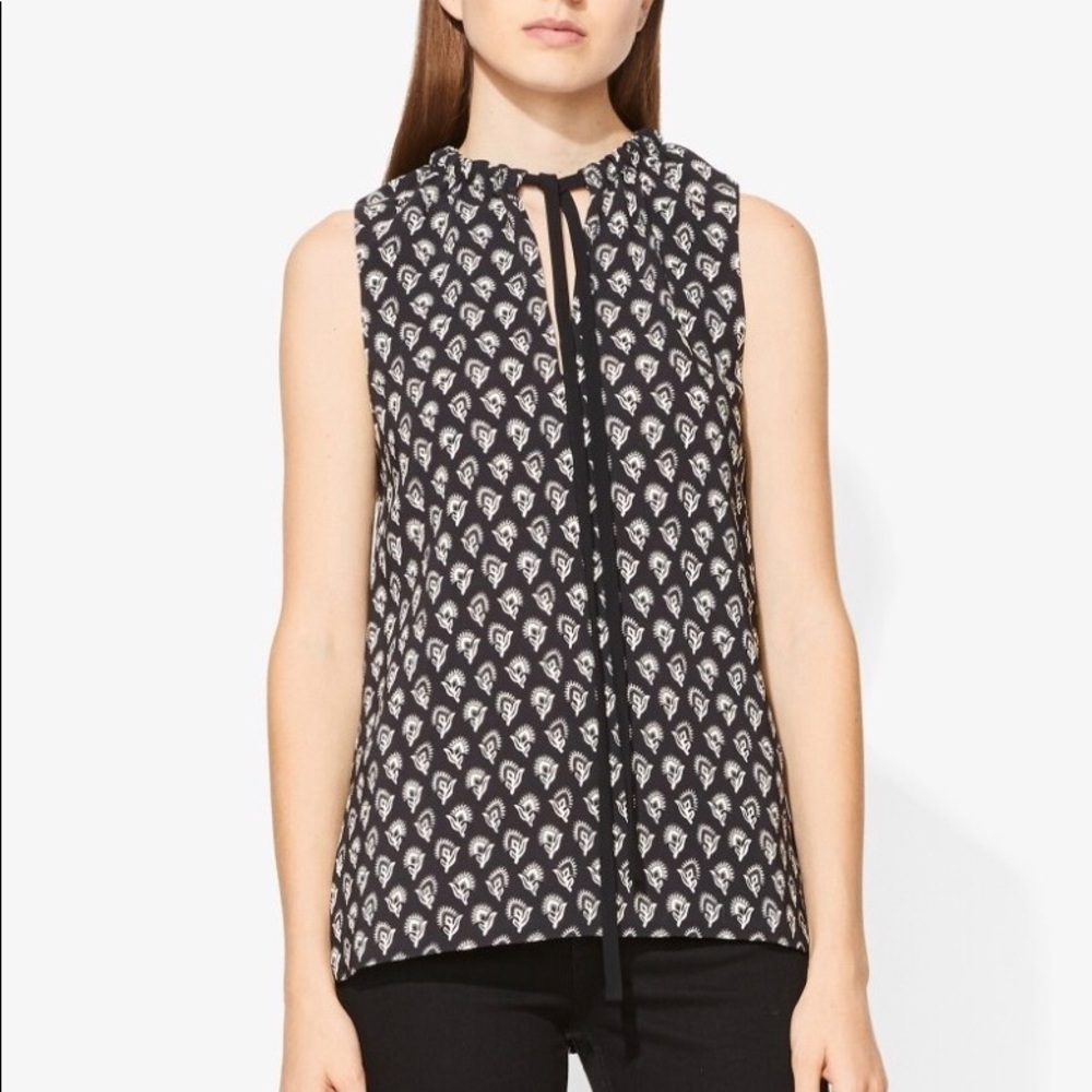 Proenza Schouler block print tie neck tank